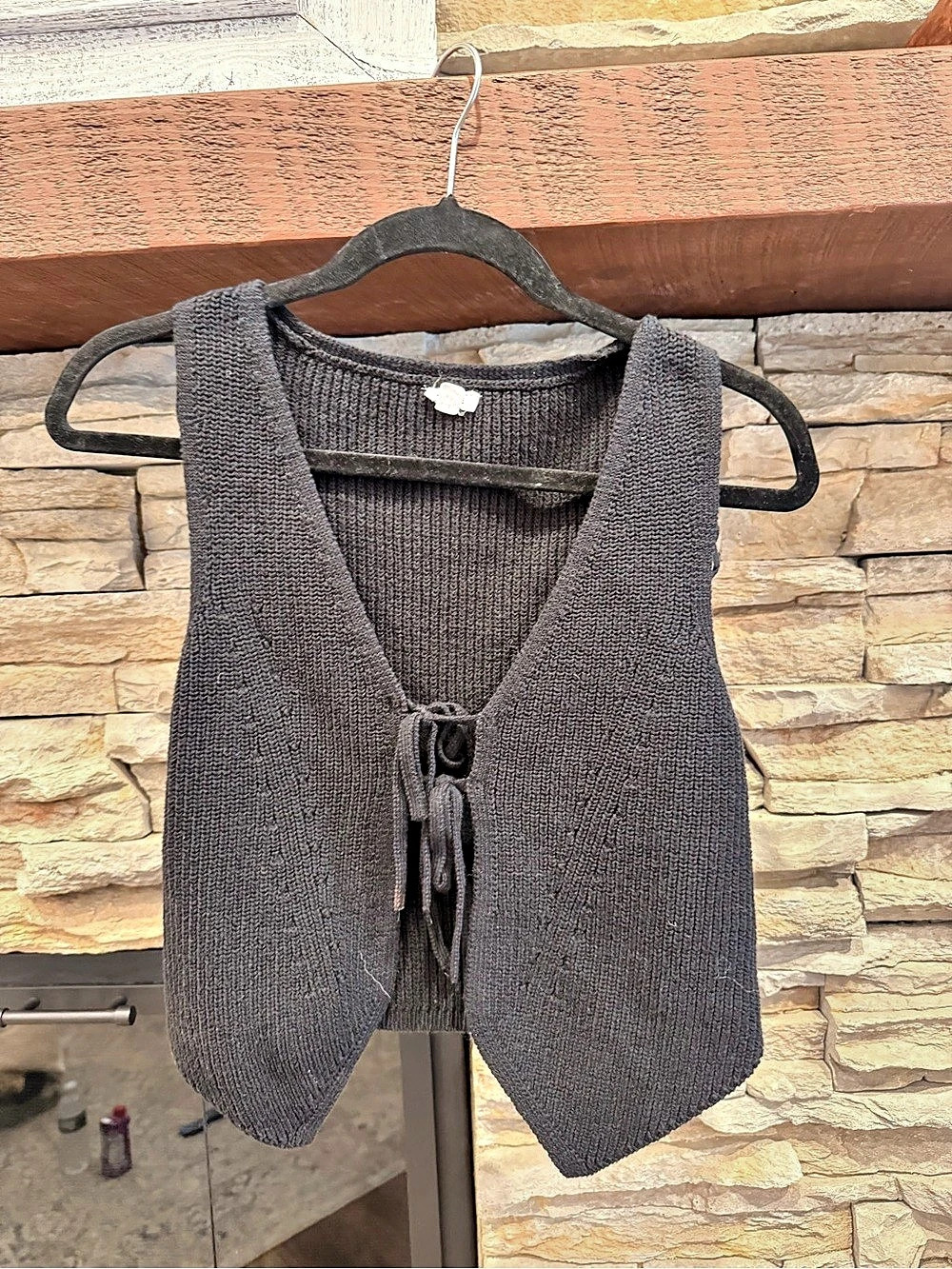 Women's Black Knit Sweater Vest